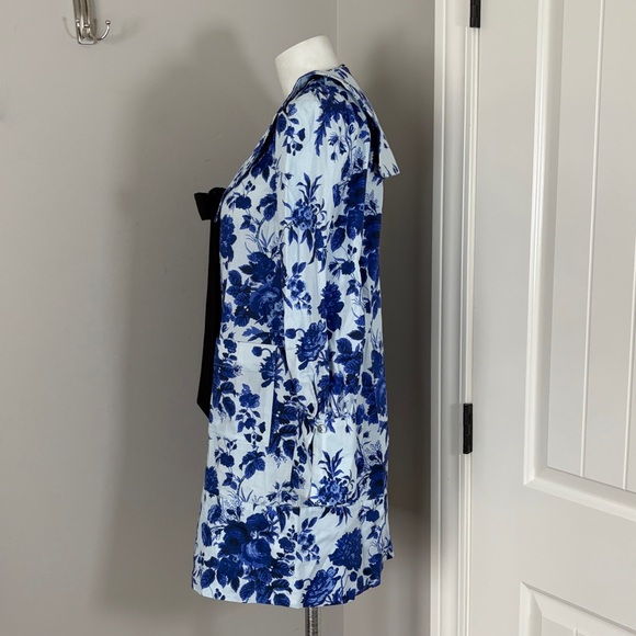 Tuckernuck Bella Dress Sapphire Bloom Floral Bow Long Sleeves Sz XS NEW - Picture 5 of 14